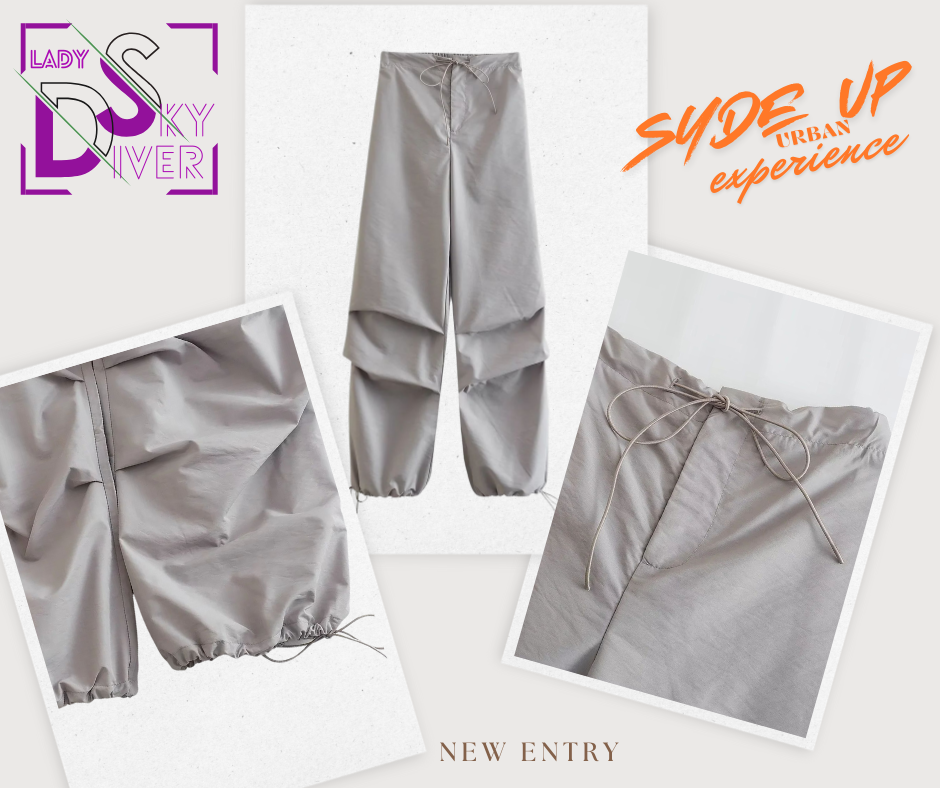 LADY SKY DIVER - Pantalone Cargo Paracadute Moda Donna Vintage