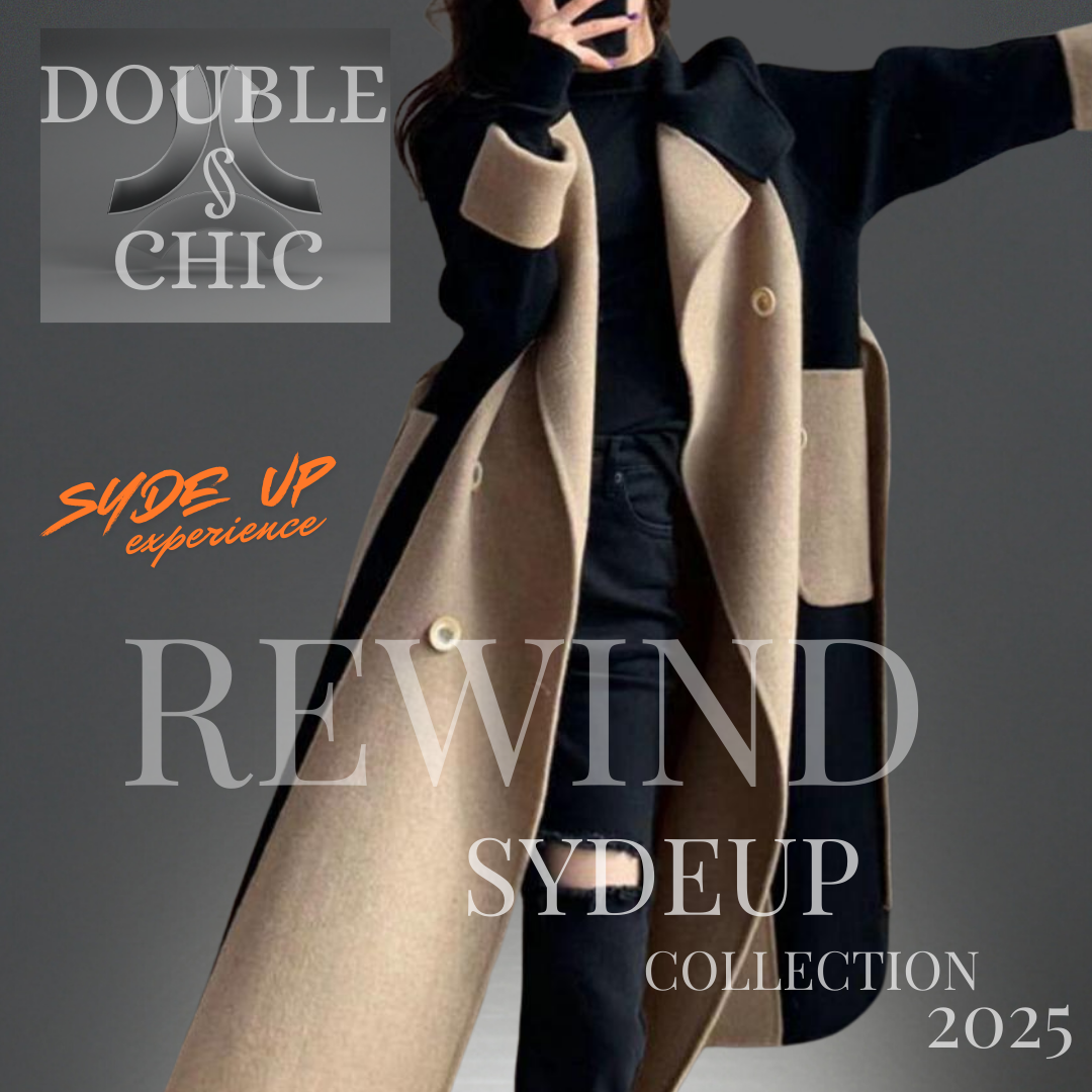 "DOUBLE CHIC" Cappotto donna colletto rovesciato doppio petto double face