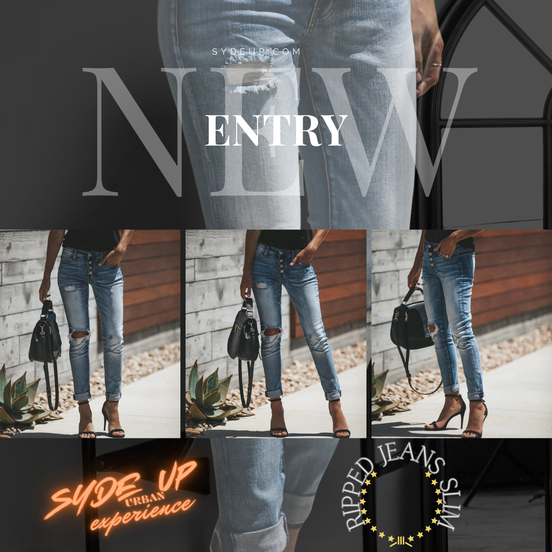 Jeans donna retrò "RIPPED JEANS SLIM"