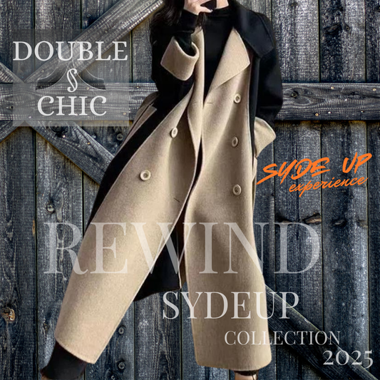 "DOUBLE CHIC" Cappotto donna colletto rovesciato doppio petto double face