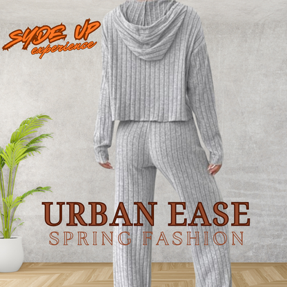 TUTA Donna -UrbanEase- Rigata con Cappuccio