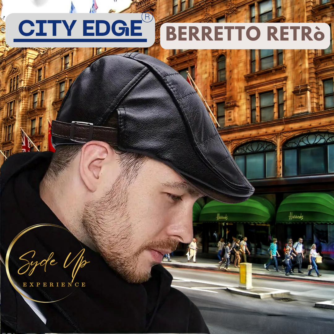 Berretto Uomo Retrò in pelle CITY EDGE