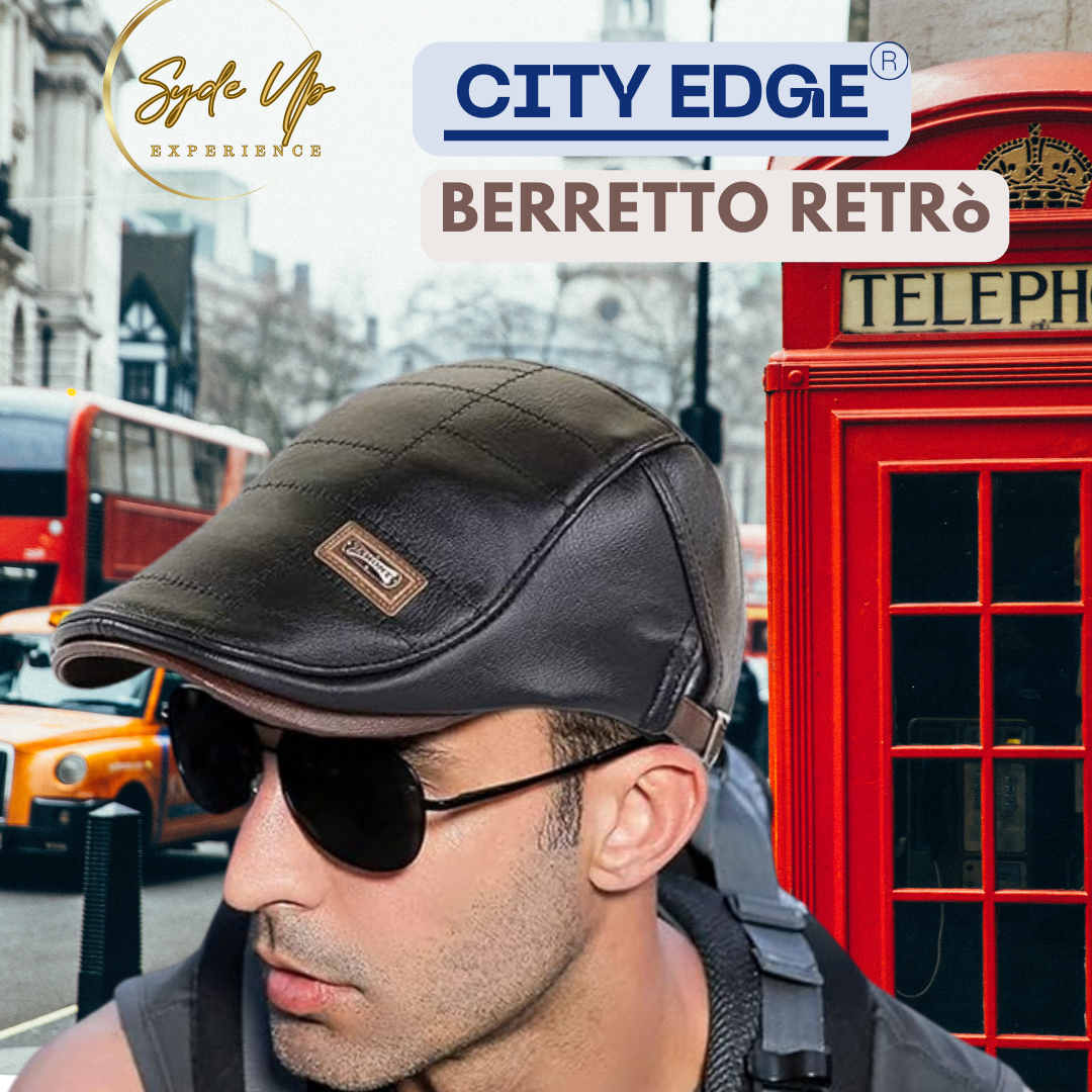 Berretto Uomo Retrò in pelle CITY EDGE