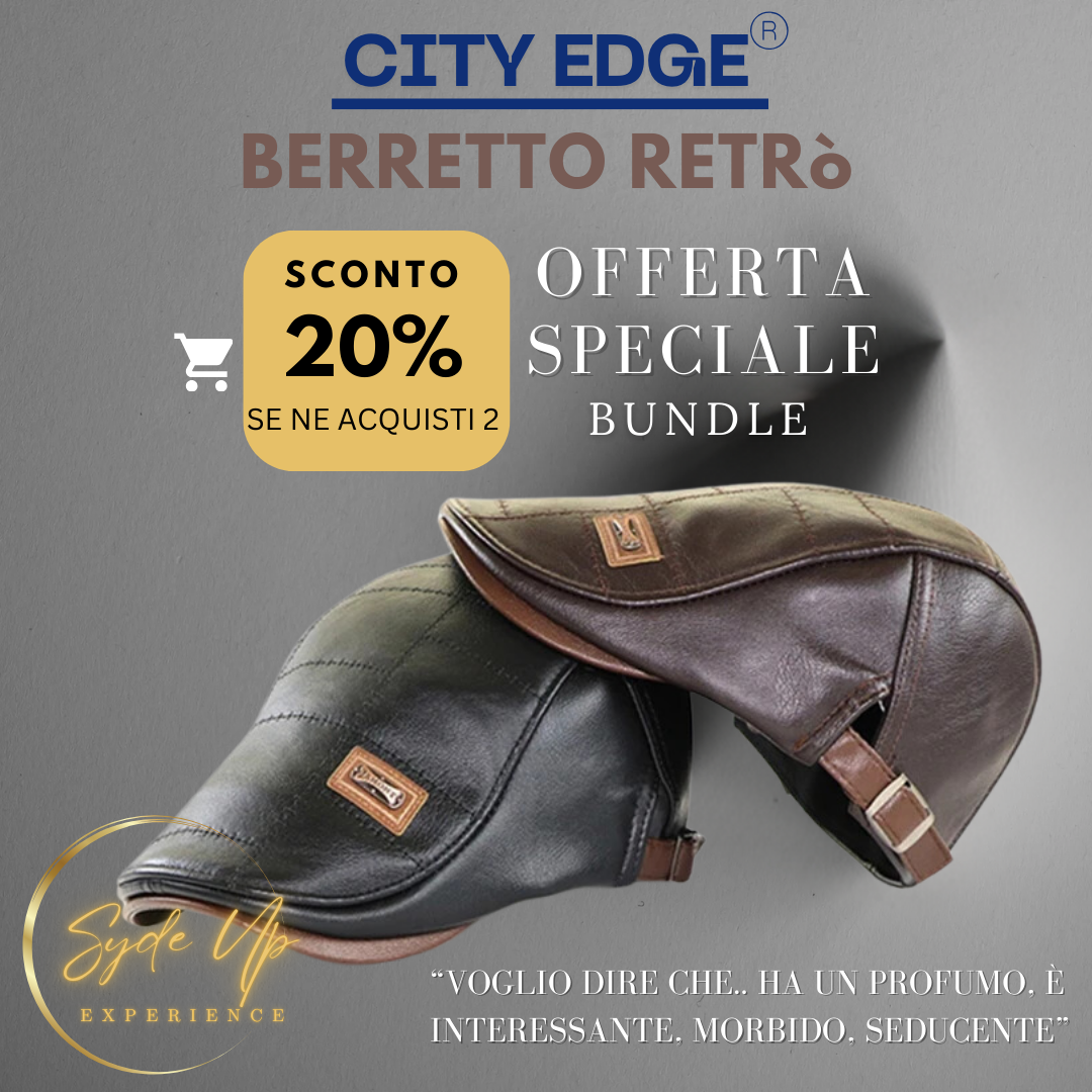 Berretto Uomo Retrò in pelle CITY EDGE