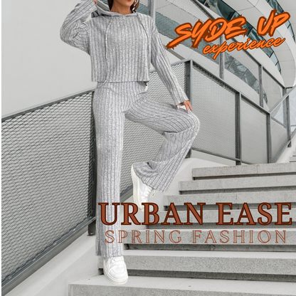 TUTA Donna -UrbanEase- Rigata con Cappuccio