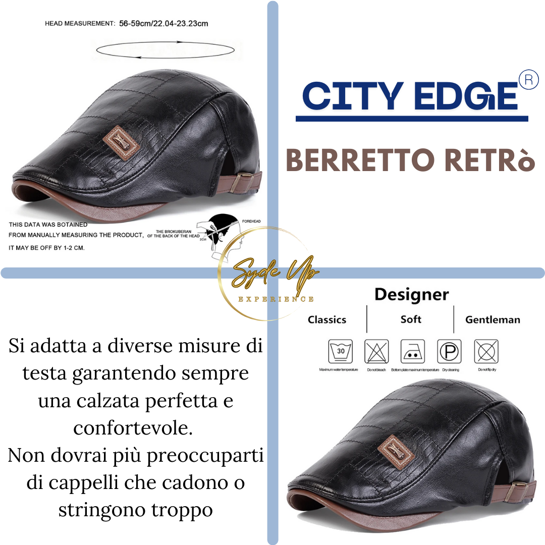 Berretto Uomo Retrò in pelle CITY EDGE