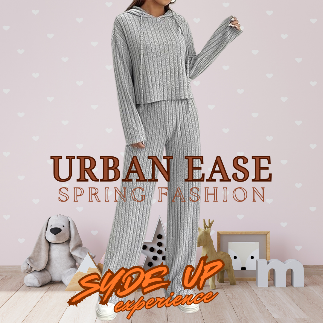 TUTA Donna -UrbanEase- Rigata con Cappuccio