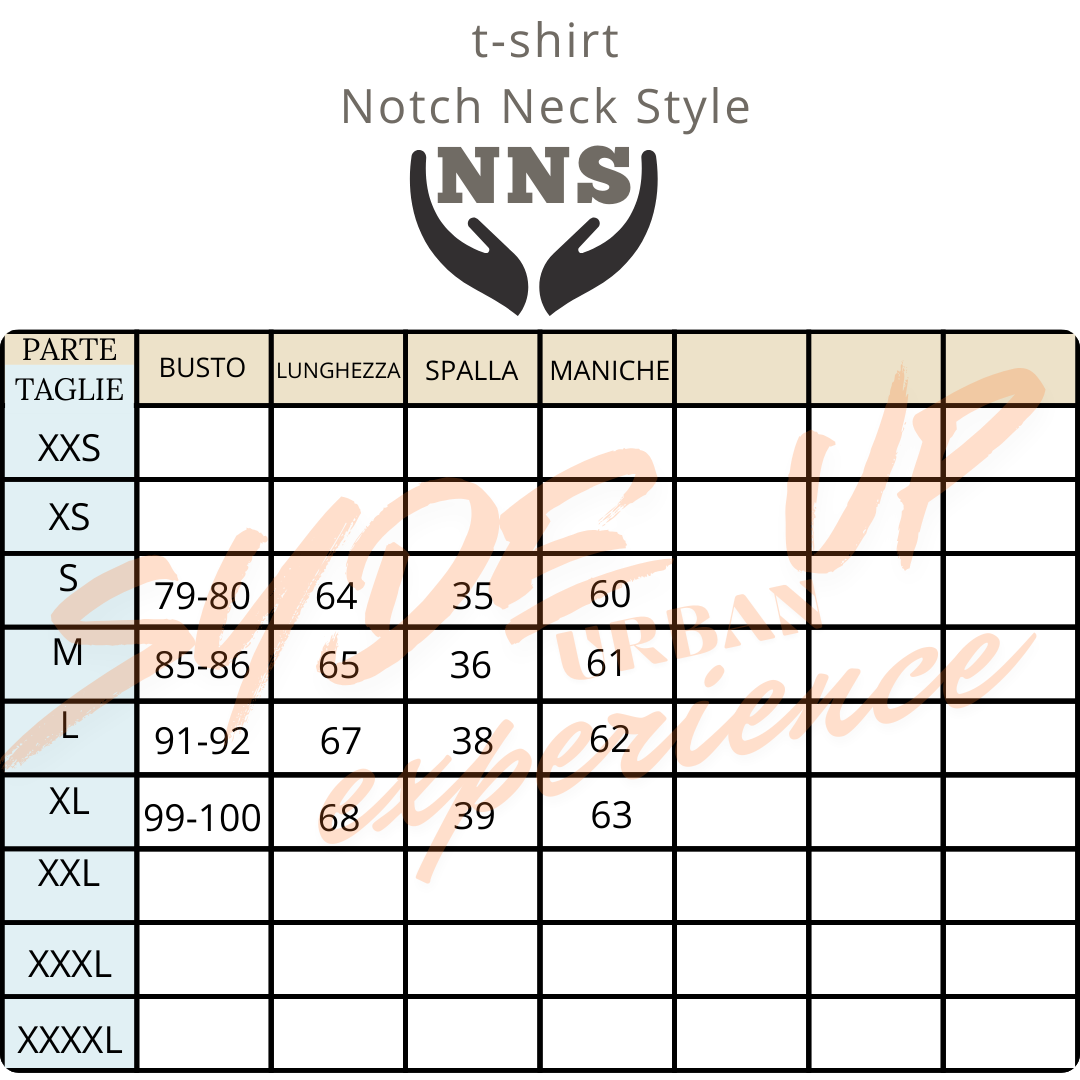 T-shirt Donna "NNS" in stile Notch Neck manica lunga