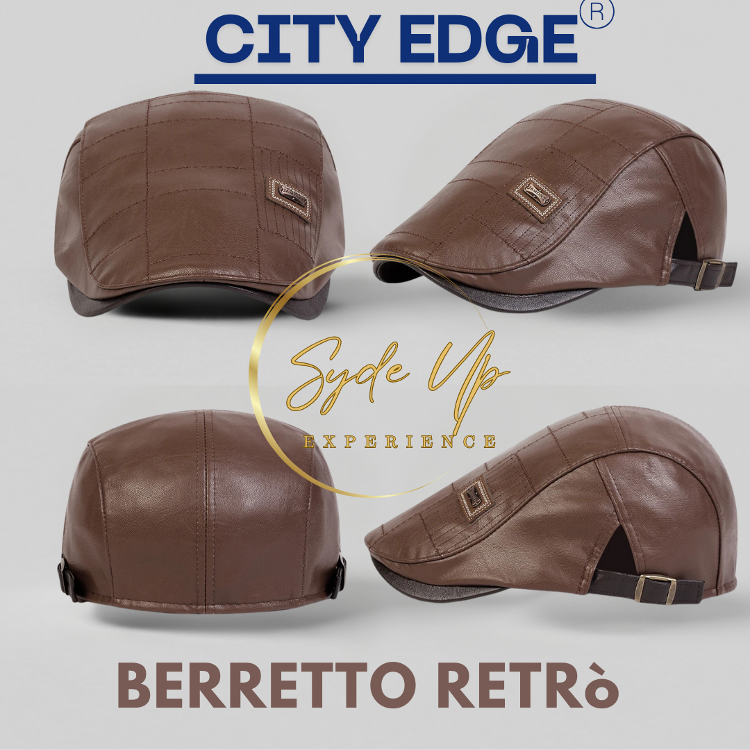 Berretto Uomo Retrò in pelle CITY EDGE