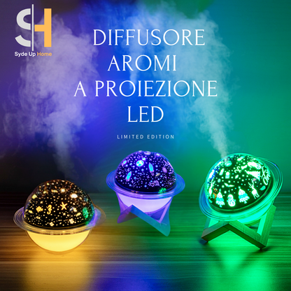 ✨ Diffusore di Aromi a LED Proiezione Stellare e Marina🌌