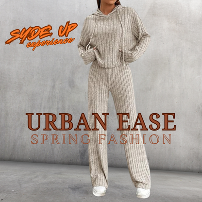 TUTA Donna -UrbanEase- Rigata con Cappuccio